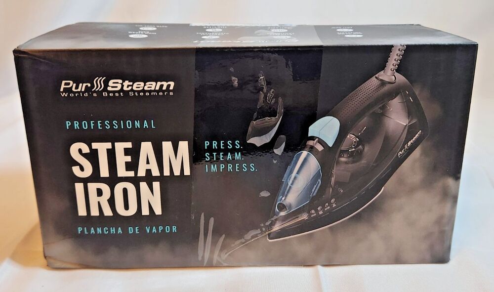 PurSteam Professional 1250W Steam Iron Nonstick Soleplate Auto Shut-Off New